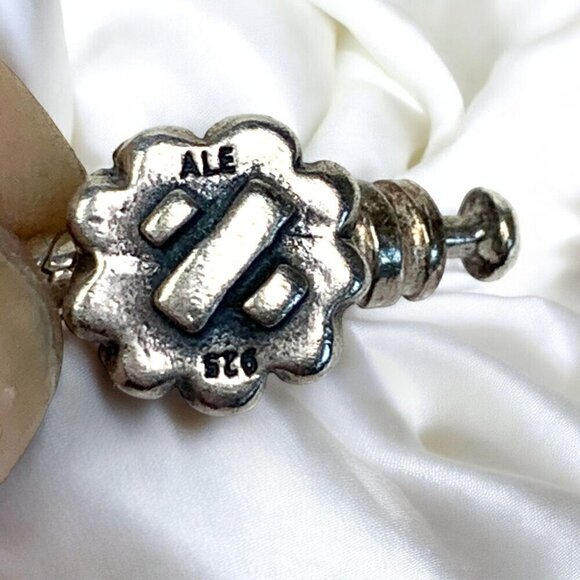 Pandora Christmas Tree Charm & Snake Chain Bracelet Sterling Silver Retired 7.0” - Picture 6 of 7